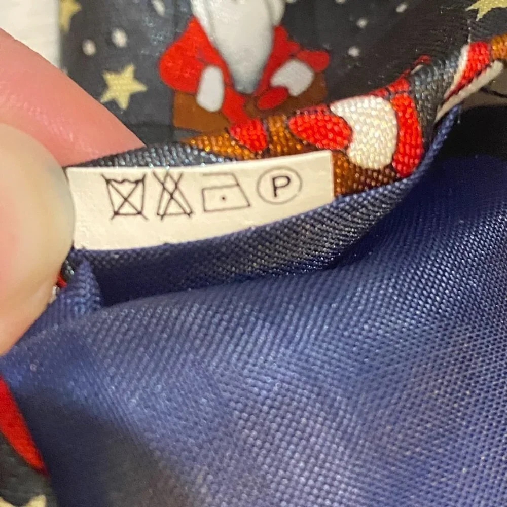 Christmas Holiday Santa Neck Tie 56" Navy Red Gold - Picture 8 of 8